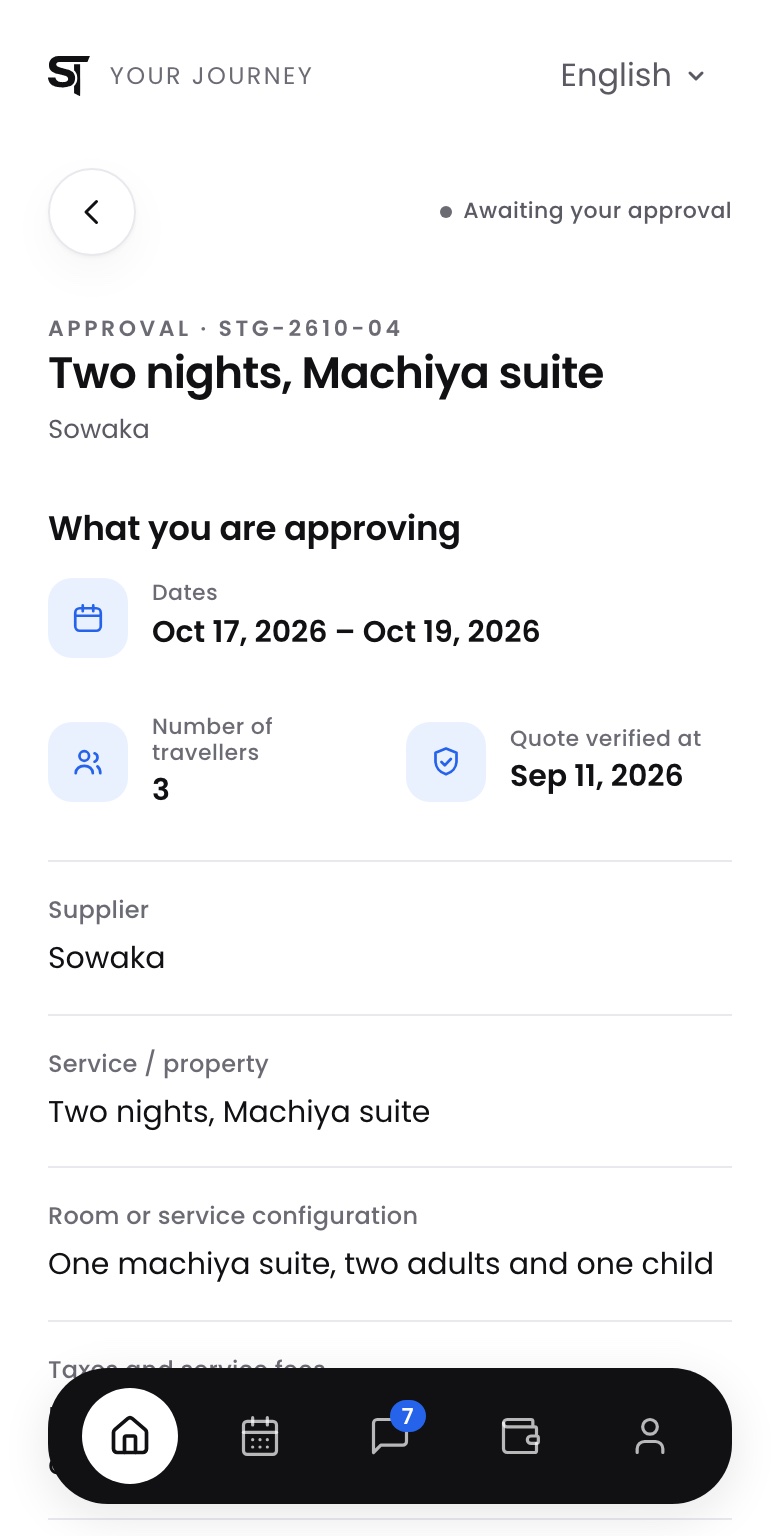 STAYGO Concierge: approval screen